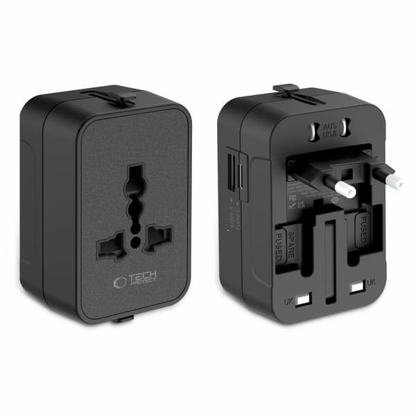 Tech-Protect Reseadapter EU / UK / US / AU Svart