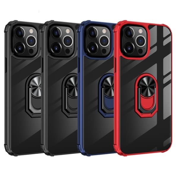 iPhone 14 Plus Skal Shockproof Ring Hybrid Blå