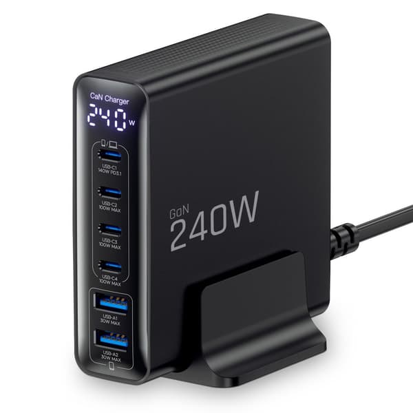 Tech-Protect 240W QC3.0 Laddstation USB-C / USB-A Svart