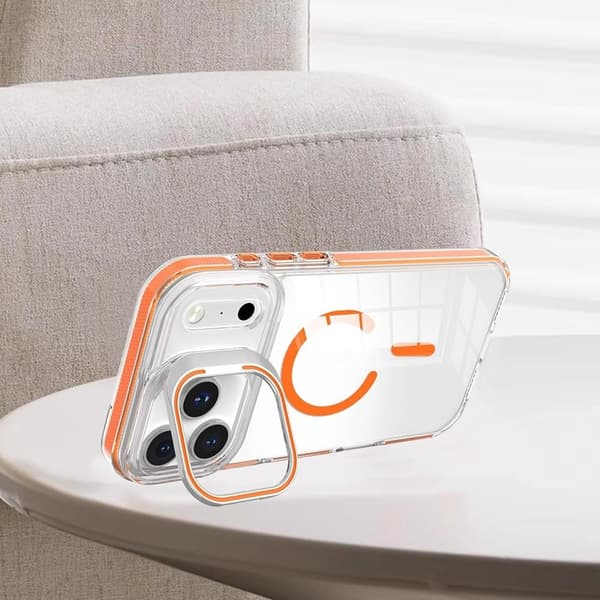iPhone 17 Pro Max Skal MagSafe Kickstand Transparent / Vit