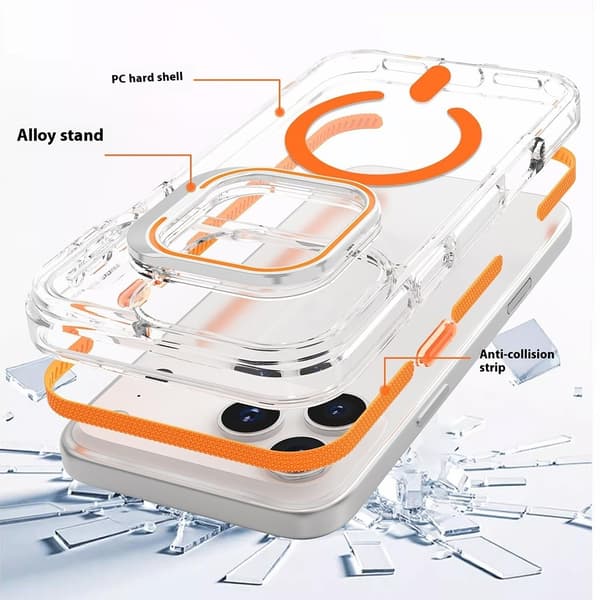 iPhone 17 Pro Max Skal MagSafe Kickstand Transparent / Vit