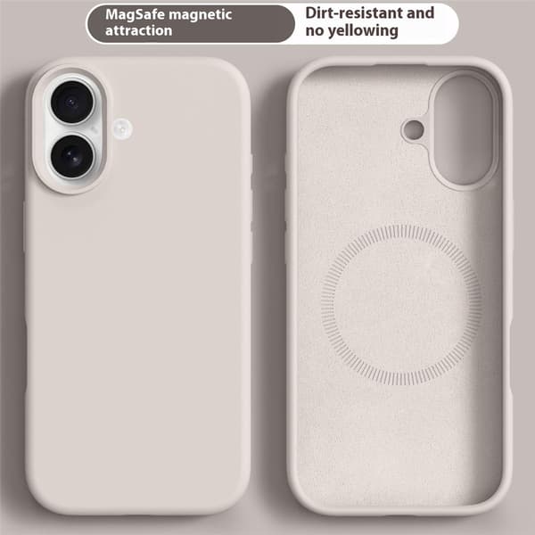 iPhone 17 Skal MagSafe Liquid Silikon Beige