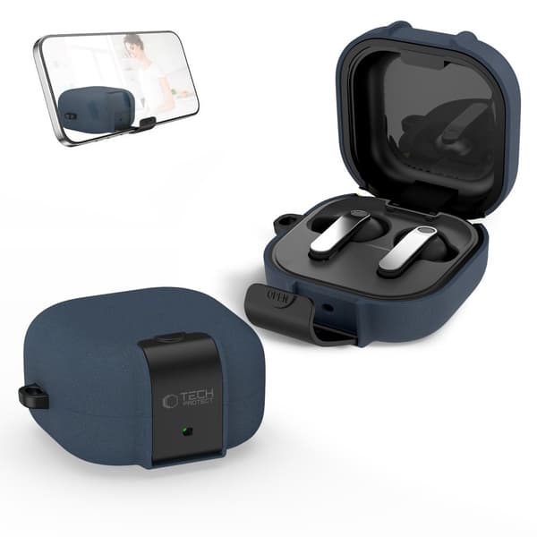 Tech-Protect Galaxy Buds 4 / 4 Pro Skal Slim Hook Fluffy Blue