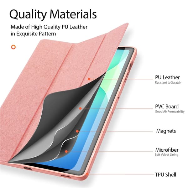 DUX DUCIS Galaxy Tab S10 FE Plus Fodral DOMO Tri-Fold Rosa