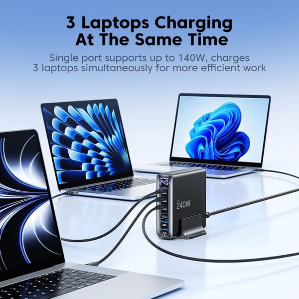 Tech-Protect 240W QC3.0 Laddstation USB-C / USB-A Svart