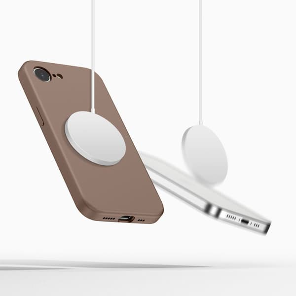 Tech-Protect iPhone 17e/16e Skal MagSafe Silicone Chocolate Brown