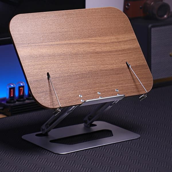 BONERUY Bokstativ Justerbart Walnut