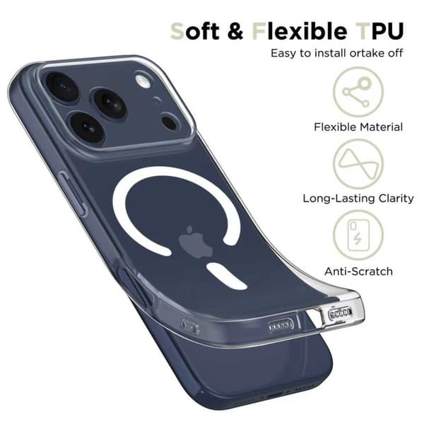 Tech-Protect iPhone 17 Pro Skal MagSafe FlexAir Transparent