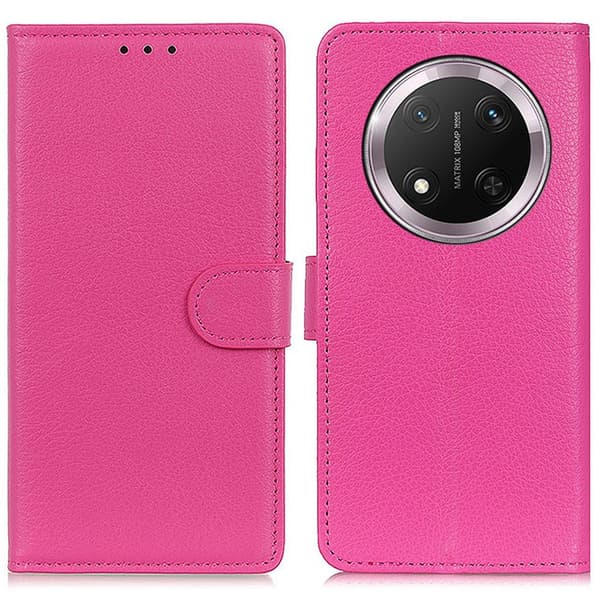 Honor Magic7 Lite Fodral Litchi Läder Rosa