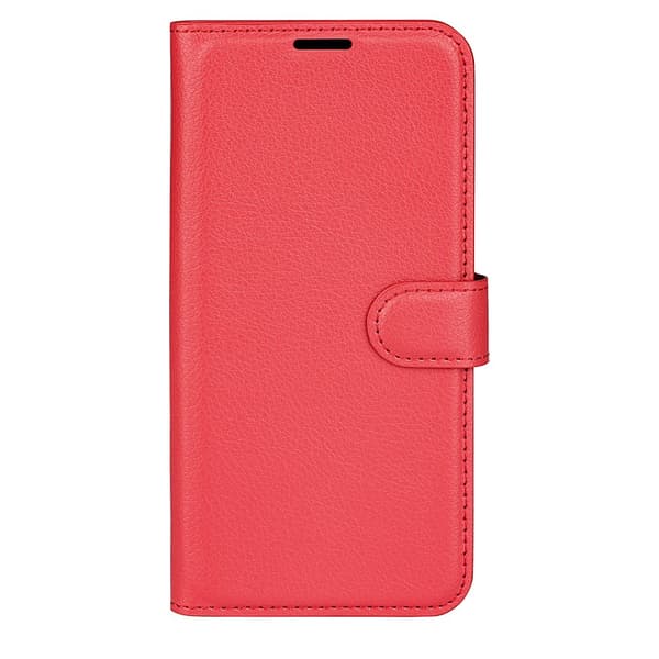 Google Pixel 10a Fodral Litchi Läder Röd