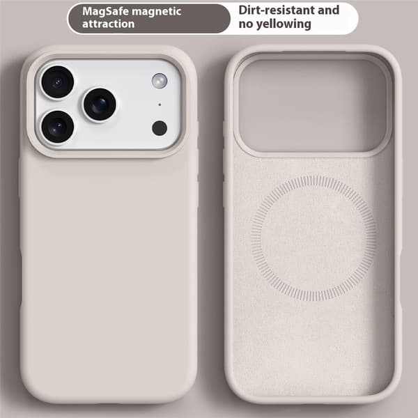 iPhone 17 Pro Max Skal MagSafe Liquid Silikon Beige