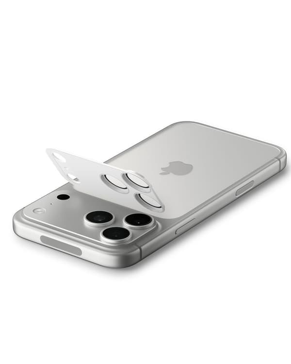 Spigen iPhone 17 Pro Max Linsskydd Optik Pro GLAS.tR "Ez Fit" Silver