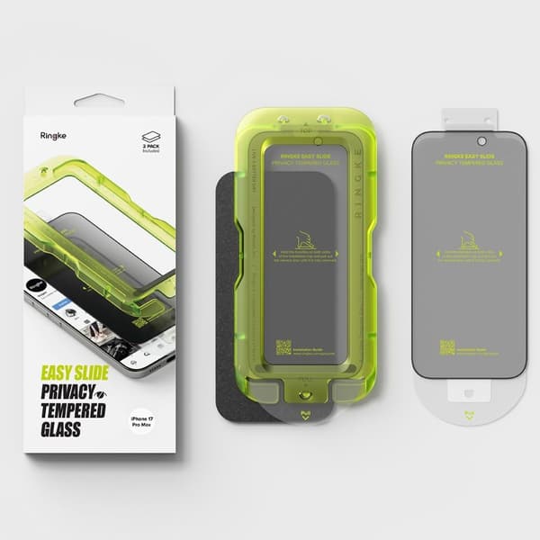 Ringke iPhone 17 Pro 2-PACK Easy Slide Skärmskydd Härdat Glas