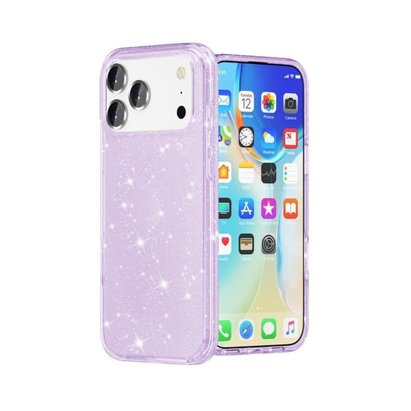 iPhone 17 Pro Max Skal Glitter Lila