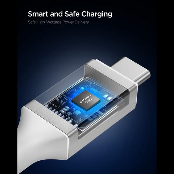 Spigen 1.5m 100W USB-C - USB-C Kabel Vit