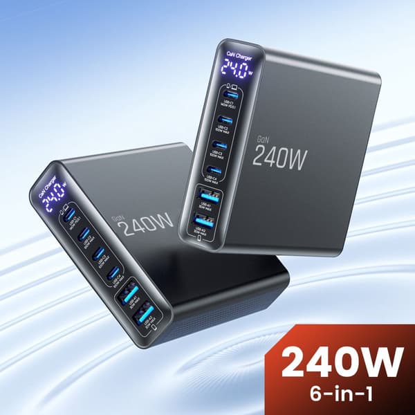 Tech-Protect 240W QC3.0 Laddstation USB-C / USB-A Svart