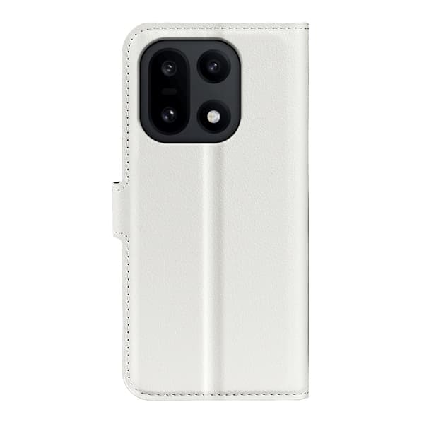 OnePlus 15 Fodral Litchi Läder Vit