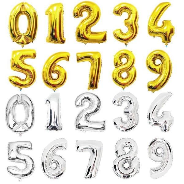 Sifferballong Nummer 9 70 cm Guld