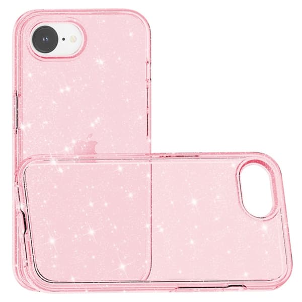 iPhone 17e / 16e Skal Glitter Shockproof Rosa