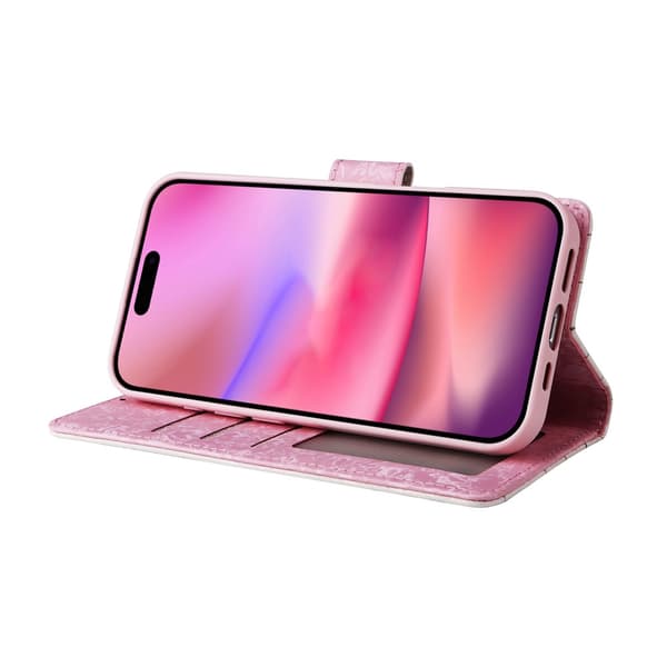 iPhone 17 Fodral RFID Läder Små Blommor