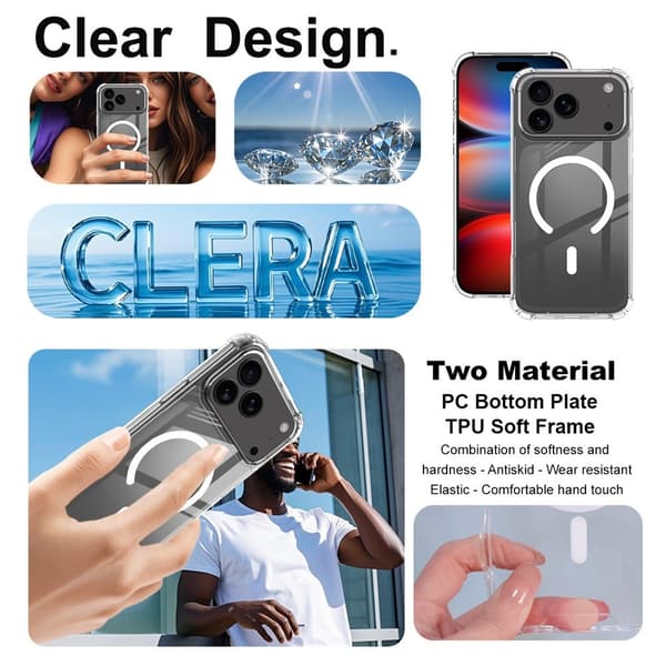 IMAK iPhone 17 Pro Skal MagSafe Shockproof Transparent