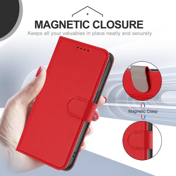 Samsung Galaxy S26 Ultra Fodral Solid Läder Röd