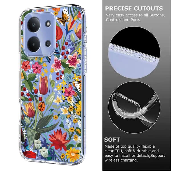 Xiaomi Redmi 15C Skal Med Tryck Blommor