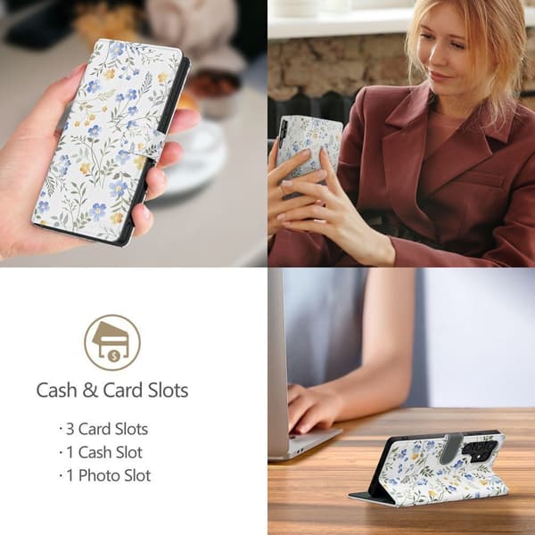 Tech-Protect Galaxy A26 / A17 Fodral Läder Spring Flowers