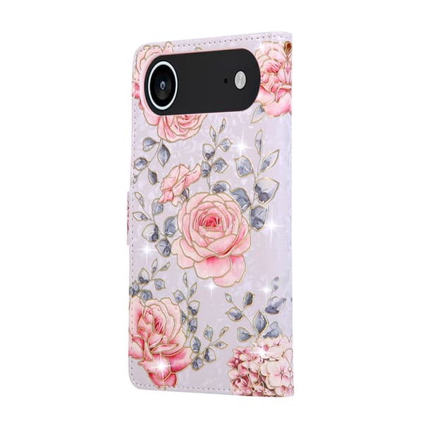 iPhone Air Fodral RFID Läder Rosa Blommor