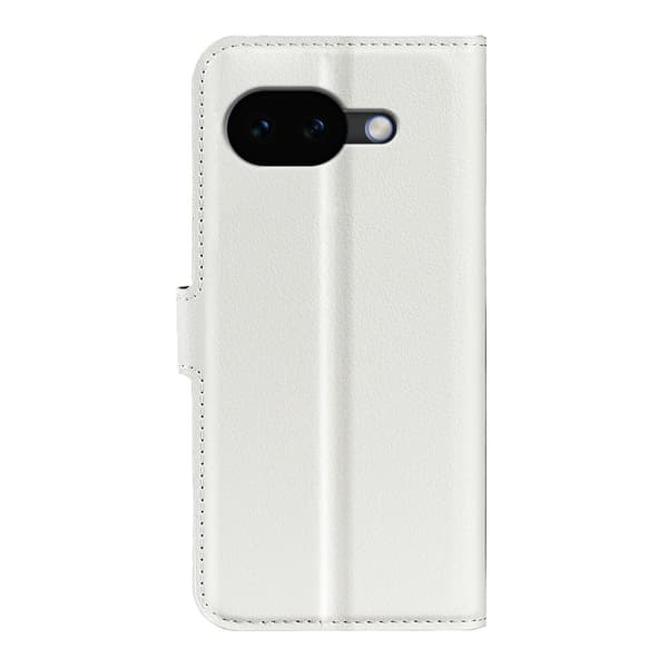 Google Pixel 10a Fodral Litchi Läder Vit