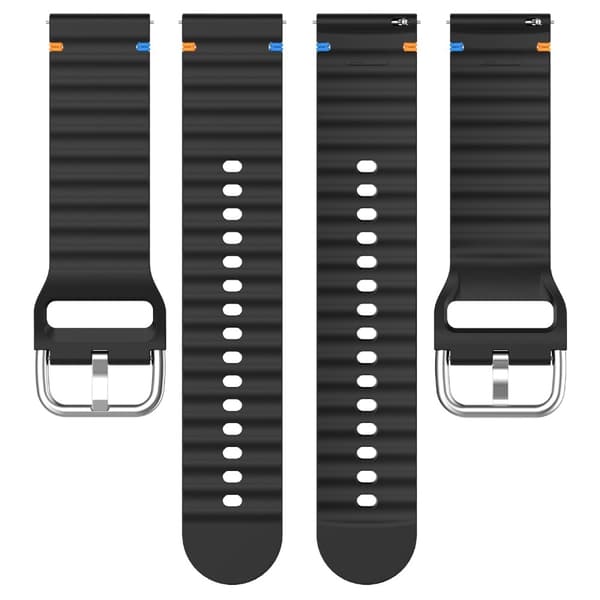 Klockarmband 20 mm Silikon Wave Design Grå