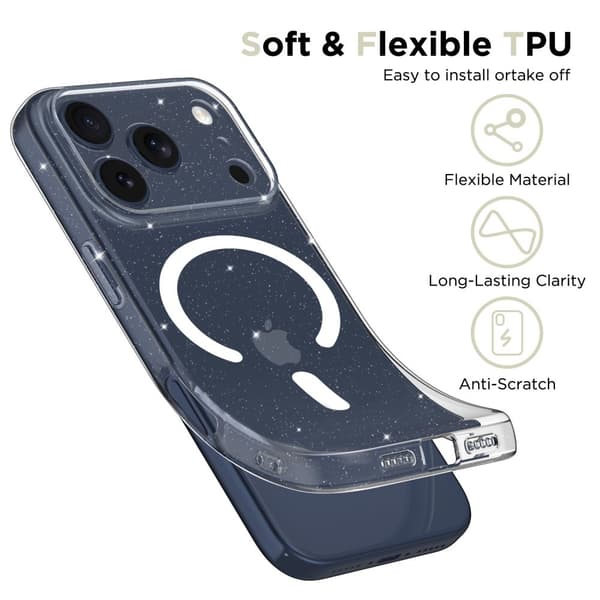 Tech-Protect iPhone 17 Pro Skal MagSafe FlexAir Glitter