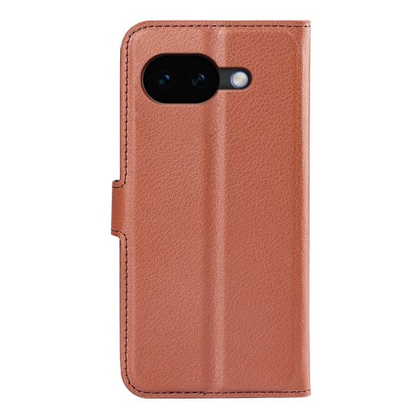 Google Pixel 10a Fodral Litchi Läder Brun
