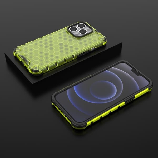 iPhone 14 Plus Skal Shockproof Honeycomb Grön