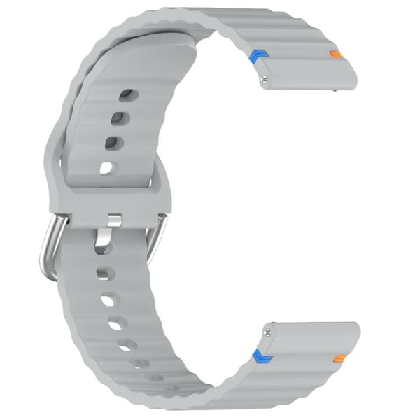 Klockarmband 20 mm Silikon Wave Design Grå
