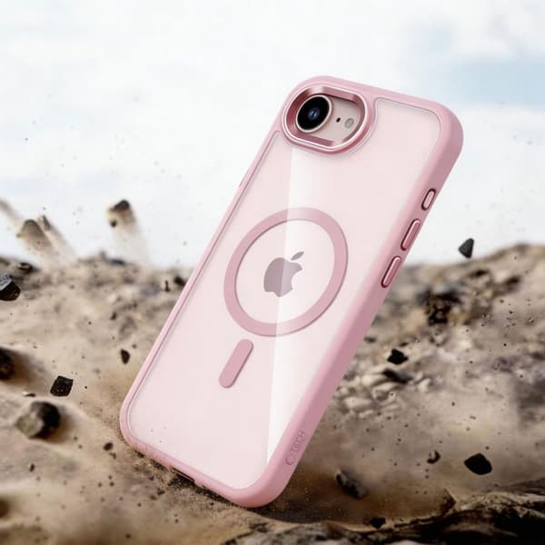 Tech-Protect iPhone 17e/16e Skal MagSafe MagMat Rosa/Transparent