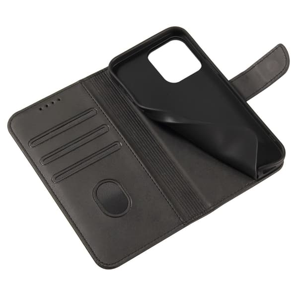 iPhone 13 Pro Max Plånboksfodral Läder Svart