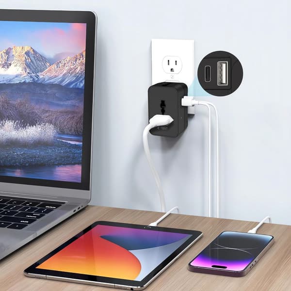 Tech-Protect Reseadapter EU / UK / US / AU Svart