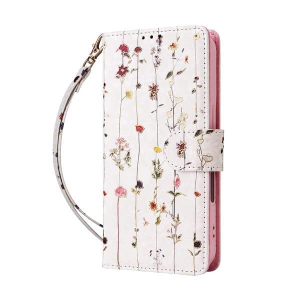 iPhone 17 Fodral RFID Läder Små Blommor