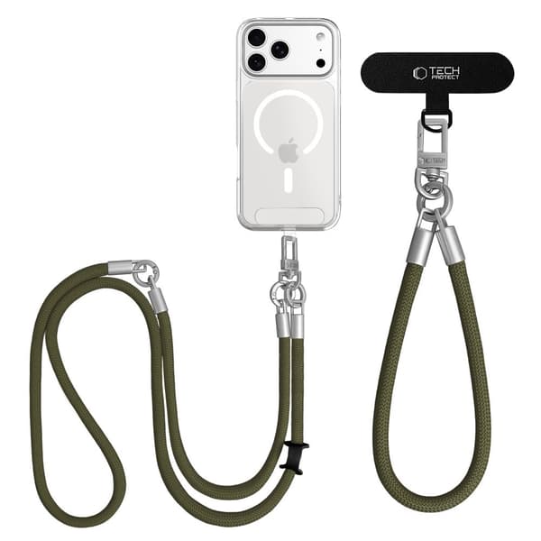 Tech-Protect Mobilsnöre CrossBody & Wrist Rope Olive Green