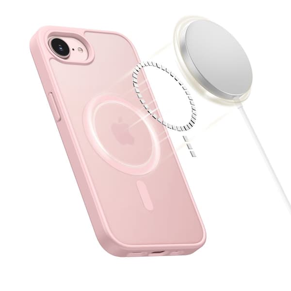 Tech-Protect iPhone 17e / 16e Skal MagSafe BasicMag Matte Soft Pink