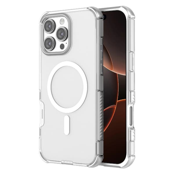 iPhone 16 Pro Max Skal MagSafe Shockproof Hybrid Vit
