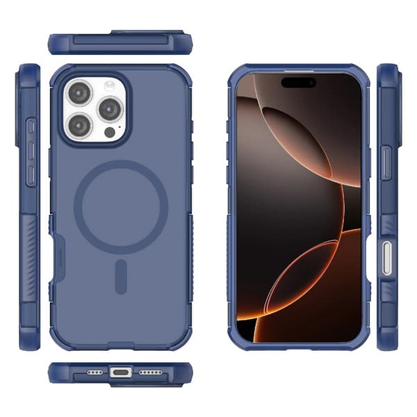 iPhone 16 Pro Max Skal MagSafe Shockproof Hybrid Blå