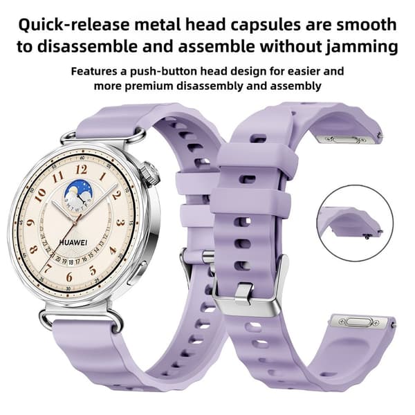 Klockarmband 18 mm Quick Release Wave Silikon Vit