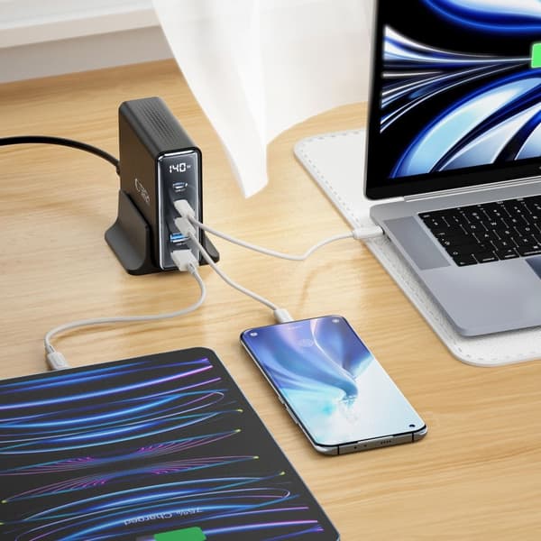 Tech-Protect 140W Laddstation USB-C / USB-A Svart