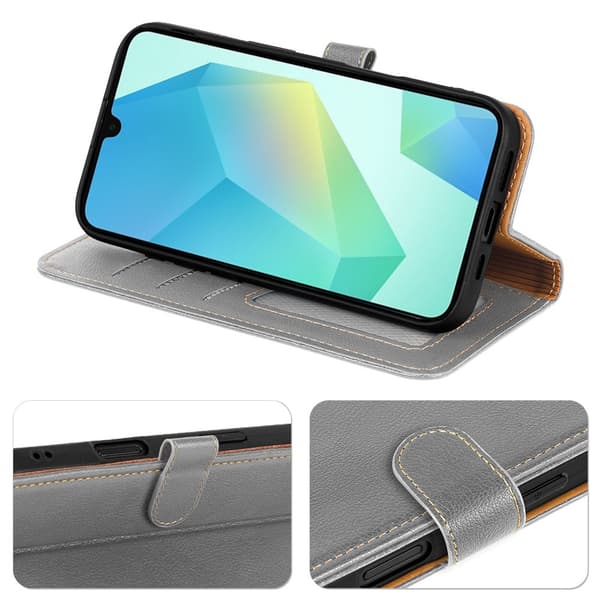 Samsung Galaxy A27 Plånboksfodral Läder Grå