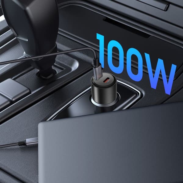 Tech-Protect 100W PD USB-C / USB-A Billaddare Svart