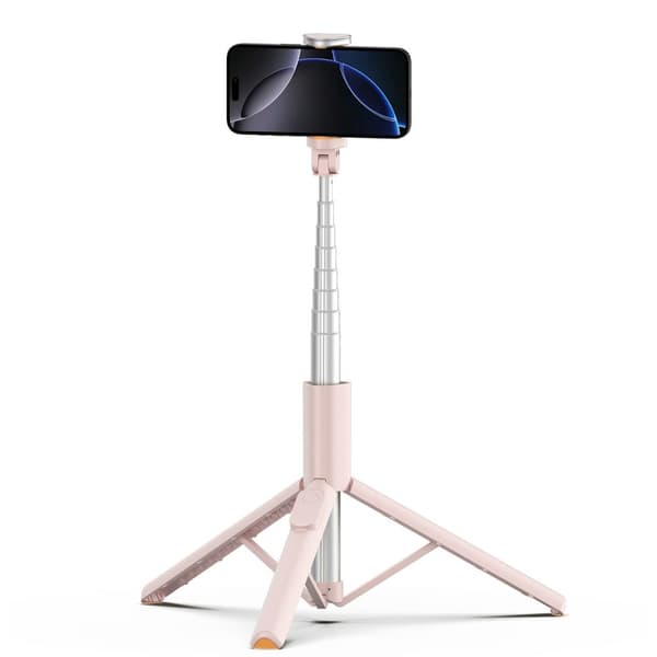 Tech-Protect 146 cm Bluetooth Selfiestick Tripod Rosa