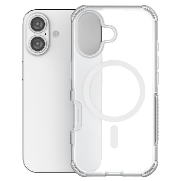 iPhone 16 Skal MagSafe Shockproof Hybrid Vit