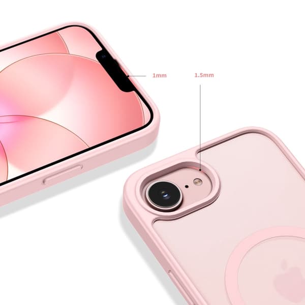 Tech-Protect iPhone 17e / 16e Skal MagSafe BasicMag Matte Soft Pink
